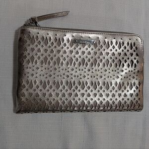 Stella & Dot Metallic Perforated Clutch